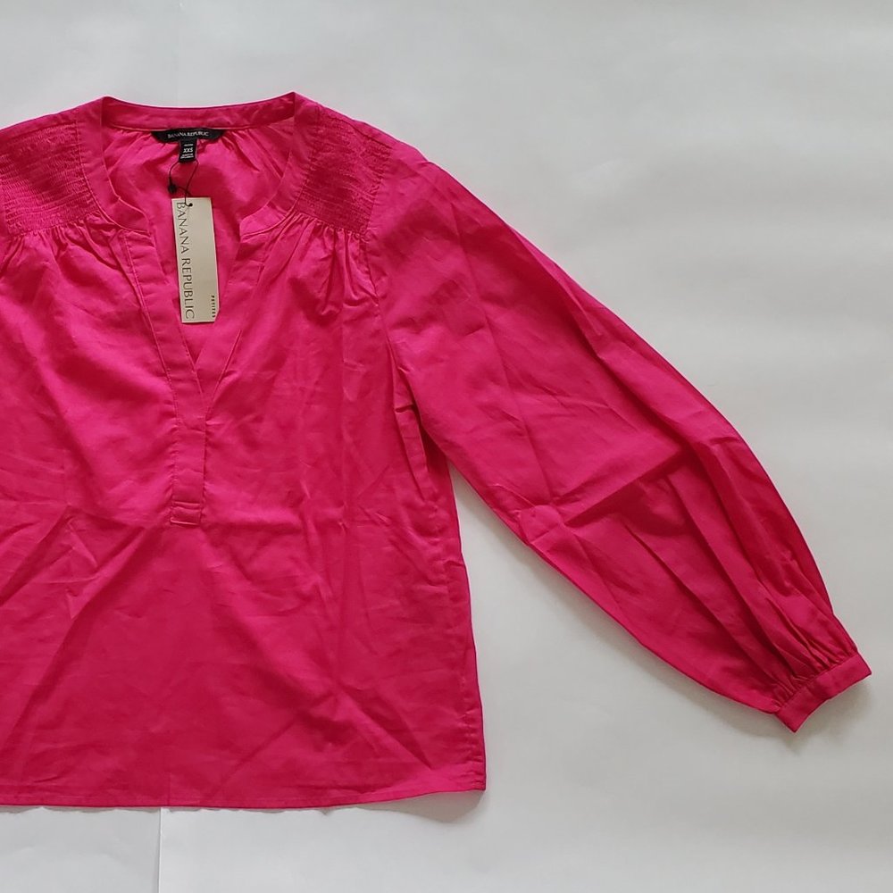 Banana Republic Women's Long Sleeve Blouse Pink XXS